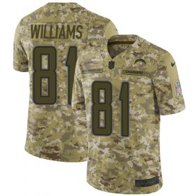 Wholesale Cheap Nike Chargers #81 Mike Williams Camo Men\'s Stitched NFL Limited 2018 Salute To Service Jersey