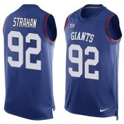 Wholesale Cheap Nike Giants #92 Michael Strahan Royal Blue Team Color Men's Stitched NFL Limited Tank Top Jersey