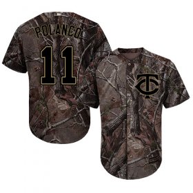 Wholesale Cheap Twins #11 Jorge Polanco Camo Realtree Collection Cool Base Stitched MLB Jersey