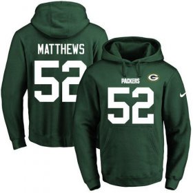 Wholesale Cheap Nike Packers #52 Clay Matthews Green Name & Number Pullover NFL Hoodie