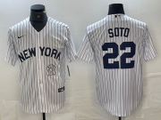 Cheap Men's New York Yankees #22 Juan Soto White 2024 Cool Base Stitched Jersey