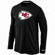 Wholesale Cheap Nike Kansas City Chiefs Logo Long Sleeve T-Shirt Black