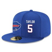 Wholesale Cheap Buffalo Bills #5 Tyrod Taylor Snapback Cap NFL Player Royal Blue with White Number Stitched Hat