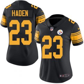 Wholesale Cheap Nike Steelers #23 Joe Haden Black Women\'s Stitched NFL Limited Rush Jersey