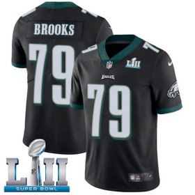 Wholesale Cheap Nike Eagles #79 Brandon Brooks Black Alternate Super Bowl LII Men\'s Stitched NFL Vapor Untouchable Limited Jersey