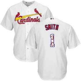 Wholesale Cheap Cardinals #1 Ozzie Smith White Team Logo Fashion Stitched MLB Jersey