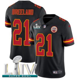 Wholesale Cheap Nike Chiefs #21 Bashaud Breeland Black Super Bowl LIV 2020 Men\'s Stitched NFL Limited Rush Jersey