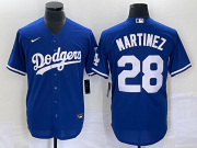 Wholesale Cheap Men's Los Angeles Dodgers #28 JD Martinez Blue Stitched Cool Base Nike Jersey