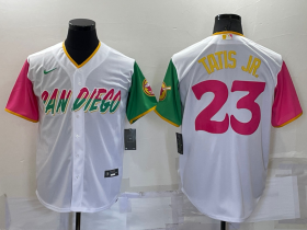 Wholesale Cheap Men\'s San Diego Padres #23 Fernando Tatis Jr White 2022 City Connect Cool Base Stitched Jersey