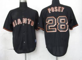 Wholesale Cheap Giants #28 Buster Posey Black Fashion Stitched MLB Jersey