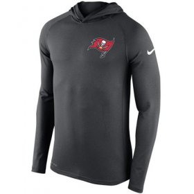 Wholesale Cheap Men\'s Tampa Bay Buccaneers Nike Charcoal Stadium Touch Hooded Performance Long Sleeve T-Shirt