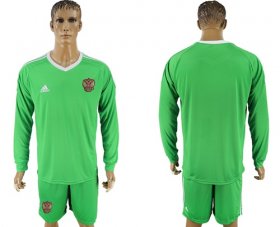 Wholesale Cheap Russia Blank Green Long Sleeves Goalkeeper Soccer Country Jersey