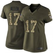 Wholesale Cheap Nike Bills #17 Josh Allen Green Women's Stitched NFL Limited 2015 Salute to Service Jersey
