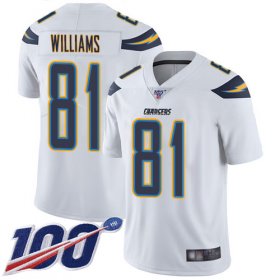 Wholesale Cheap Nike Chargers #81 Mike Williams White Men\'s Stitched NFL 100th Season Vapor Limited Jersey