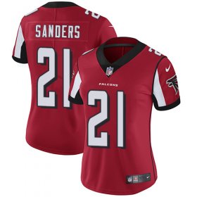 Wholesale Cheap Nike Falcons #21 Deion Sanders Red Team Color Women\'s Stitched NFL Vapor Untouchable Limited Jersey