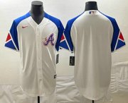 Cheap Men's Atlanta Braves Blank White 2023 City Connect Cool Base Stitched Jersey