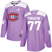 Wholesale Cheap Adidas Canadiens #77 Pierre Turgeon Purple Authentic Fights Cancer Stitched NHL Jersey