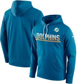 Wholesale Cheap Men\'s Miami Dolphins Nike Blue Sideline Circuit Pullover Performance Hoodie