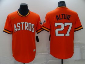 Wholesale Cheap Men\'s Houston Astros #27 Jose Altuve Orange Cooperstown Collection Cool Base Stitched Nike Jersey