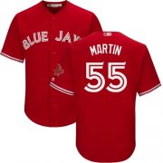 Wholesale Cheap Blue Jays #55 Russell Martin Red Cool Base Canada Day Stitched Youth MLB Jersey