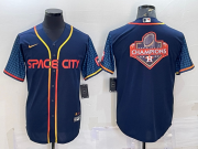 Wholesale Cheap Men's Houston Astros Navy Blue City Connect Champions Big Logo With Patch Stitched MLB Cool Base Nike Jersey