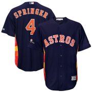 Wholesale Cheap Houston Astros #4 George Springer Majestic 2019 Postseason Official Cool Base Player Jersey Navy