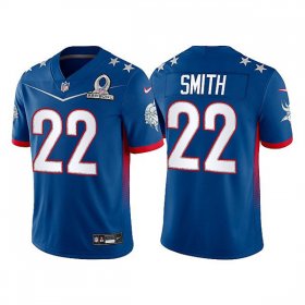 Wholesale Cheap Men\'s Minnesota Vikings #22 Harrison Smith 2022 Royal NFC Pro Bowl Stitched Jersey