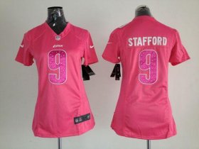 Wholesale Cheap Nike Lions #9 Matthew Stafford Pink Sweetheart Women\'s Stitched NFL Elite Jersey