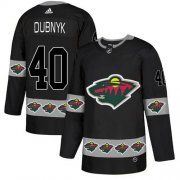 Wholesale Cheap Adidas Wild #40 Devan Dubnyk Black Authentic Team Logo Fashion Stitched NHL Jersey