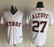 Wholesale Cheap Astros #27 Jose Altuve White New Cool Base Stitched MLB Jersey