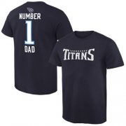 Wholesale Cheap Men's Tennessee Titans Pro Line College Number 1 Dad T-Shirt Navy