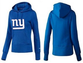 Wholesale Cheap Women\'s New York Giants Logo Pullover Hoodie Blue