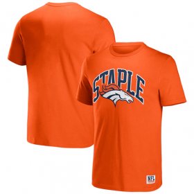 Wholesale Cheap Men\'s Denver Broncos x Staple Orange Logo Lockup T-Shirt