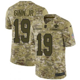 Wholesale Cheap Nike Saints #19 Ted Ginn Jr Camo Men\'s Stitched NFL Limited 2018 Salute To Service Jersey
