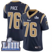 Wholesale Cheap Nike Rams #76 Orlando Pace Navy Blue Team Color Super Bowl LIII Bound Men's Stitched NFL Vapor Untouchable Limited Jersey