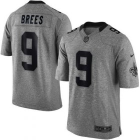Wholesale Cheap Nike Saints #9 Drew Brees Gray Men\'s Stitched NFL Limited Gridiron Gray Jersey