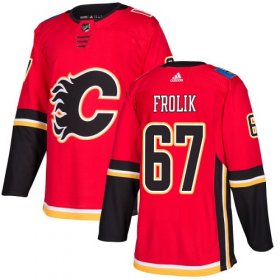 Wholesale Cheap Adidas Flames #67 Michael Frolik Red Home Authentic Stitched NHL Jersey