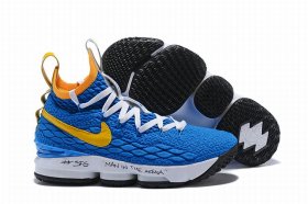 Wholesale Cheap Nike Lebron James 15 Air Cushion Shoes Blue Yellow