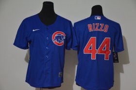 Wholesale Cheap Women\'s Chicago Cubs #44 Anthony Rizzo Blue Stitched MLB Cool Base Nike Jersey