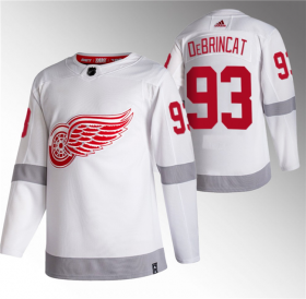 Wholesale Cheap Men\'s Detroit Red Wings #93 Alex DeBrincat White 2020-21 Reverse Retro Stitched Jersey
