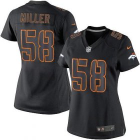 Wholesale Cheap Nike Broncos #58 Von Miller Black Impact Women\'s Stitched NFL Limited Jersey