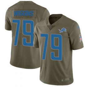 Wholesale Cheap Nike Lions #79 Kenny Wiggins Olive Youth Stitched NFL Limited 2017 Salute To Service Jersey