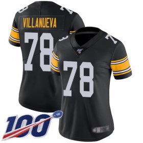 Wholesale Cheap Nike Steelers #78 Alejandro Villanueva Black Alternate Women\'s Stitched NFL 100th Season Vapor Limited Jersey