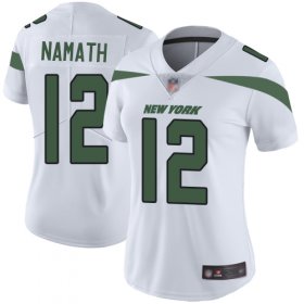 Wholesale Cheap Nike Jets #12 Joe Namath White Women\'s Stitched NFL Vapor Untouchable Limited Jersey