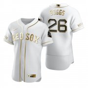 Wholesale Cheap Boston Red Sox #26 Wade Boggs White Nike Men's Authentic Golden Edition MLB Jersey