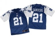 Wholesale Cheap Nike Cowboys #21 Deion Sanders Navy Blue/White Throwback Men's Stitched NFL Elite Jersey