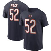 Wholesale Cheap Chicago Bears #52 Khalil Mack Nike Team Player Name & Number T-Shirt Navy