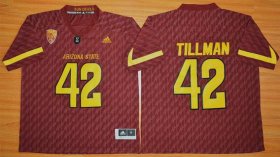 Wholesale Cheap Men\'s Arizona State Sun Devils #42 Pat Tillman Red Desert Ice 2015 College Football Jersey