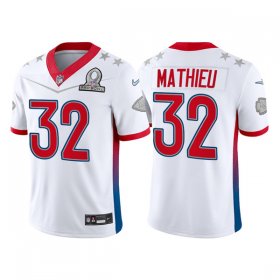 Wholesale Cheap Men\'s Kansas City Chiefs #32 Tyrann Mathieu 2022 White AFC Pro Bowl Stitched Jersey