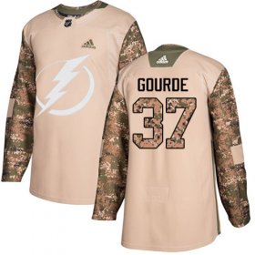 Wholesale Cheap Adidas Lightning #37 Yanni Gourde Camo Authentic 2017 Veterans Day Stitched NHL Jersey